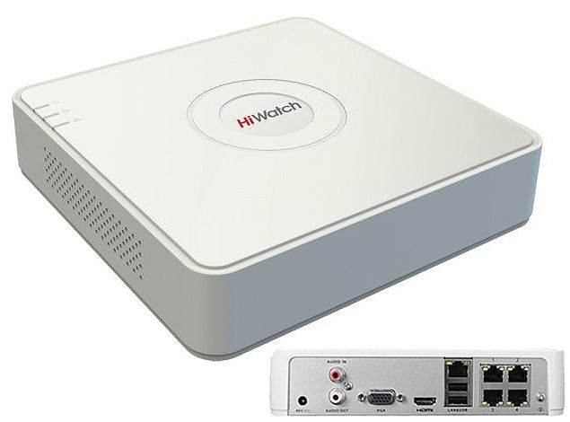 4csatornás 2MP, 25Mbps NVR, HiWatch DS-N104